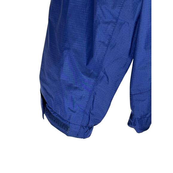 LL Bean Blue Fleece Lined Insulated Hooded Zipper Up Utility Rain Coat Size XL - Picture 7 of 9